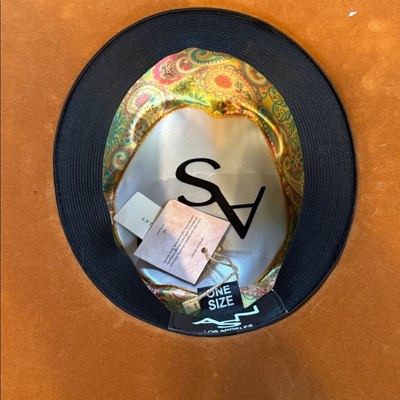 Anthropologie Asn Deep Rust Rancher Hat Double Braided Vegan Suede Brown - Picture 2 of 9